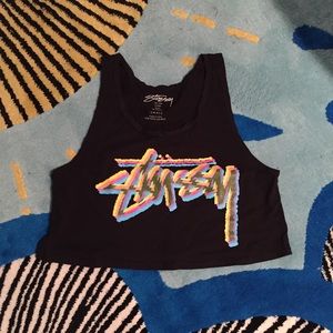 Stussy black Crop top